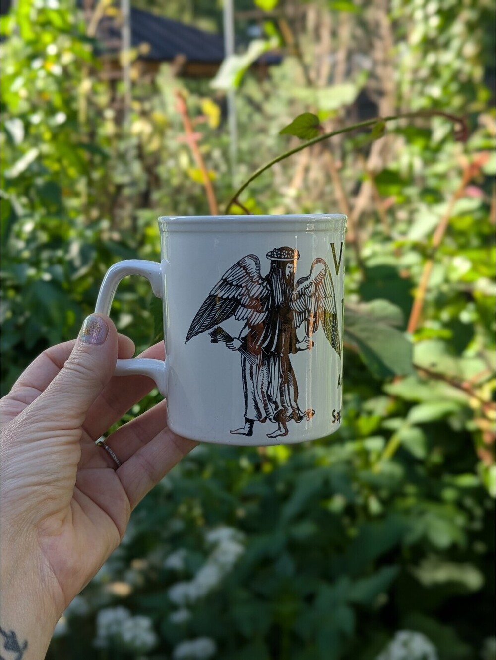 Vintage Virgo Mug, Metallic Copper Paint, Made in England